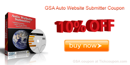 10% Gsa Auto Website Submitter Coupon