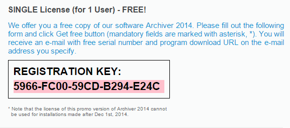 Get Archiver 2014 For Free License Key