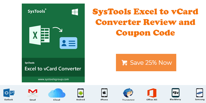 systools excel to vcard converter coupon
