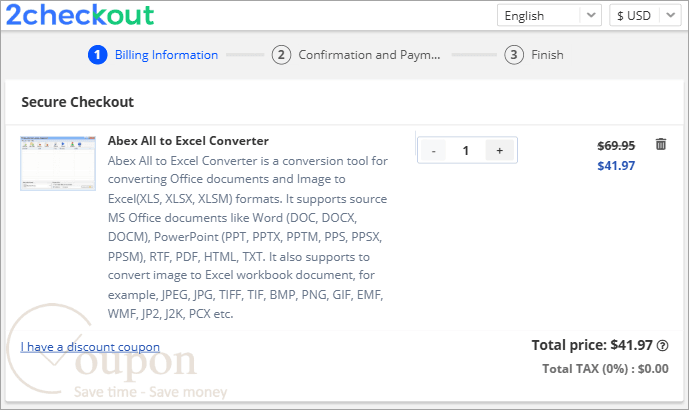 Abex All To Excel Converter Coupon Code