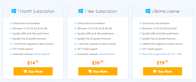 Tunekeep Spotify Music Converter Price