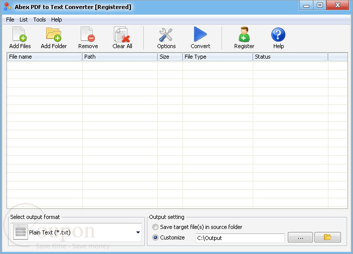 Abex Pdf To Text Converter Screenshot