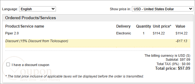Hydrooffice Piper Coupon Code