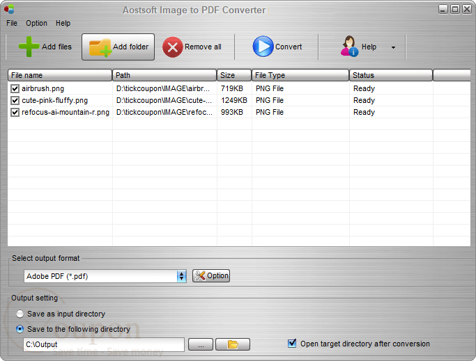 Aostsoft Image To Pdf Converter Screenshot