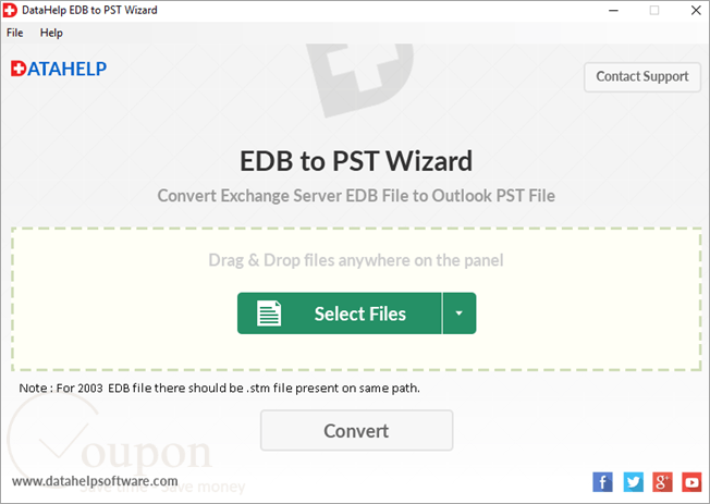 Datahelp Edb To Pst Wizard Screenshot