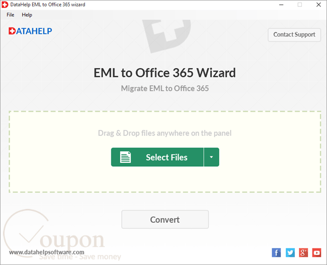 Datahelp Eml To Office 365 Wizard Screenshot