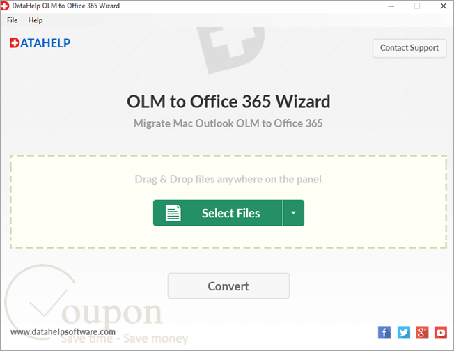 Datahelp Olm To Office 365 Wizard Screenshot