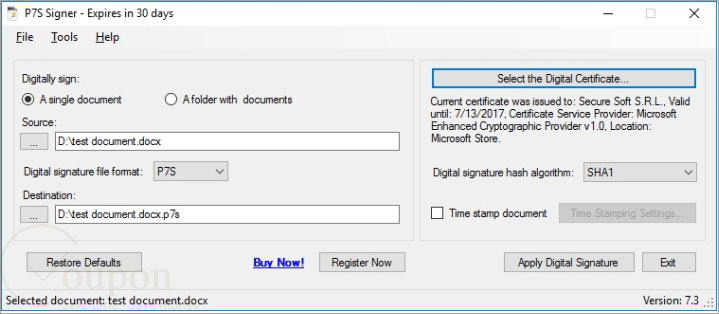 P7S Signer Screenshot
