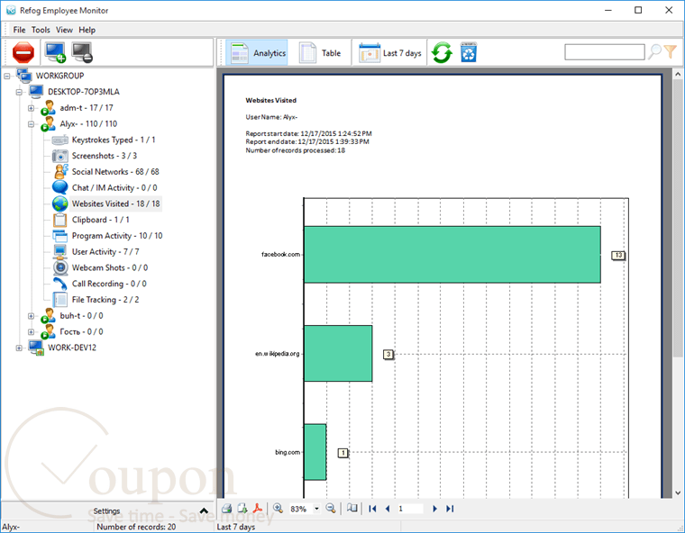 Refog Employee Monitor Screenshot