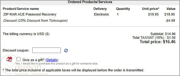 Zip Rar Ace Password Recovery Coupon Code