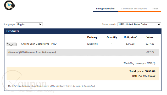 Chronoscan Capture Pro Coupon Code