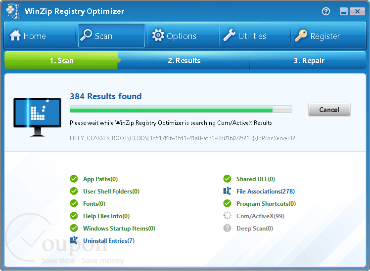 Winzip Registry Optimizer Screenshot