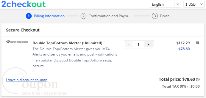 Double Top Bottom Alerter Coupon Code