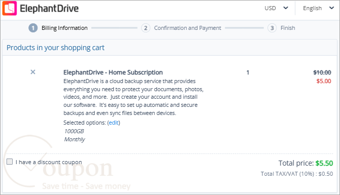 Elephantdrive Coupon Code