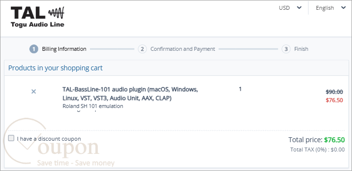 Tal Bassline 101 Coupon Code
