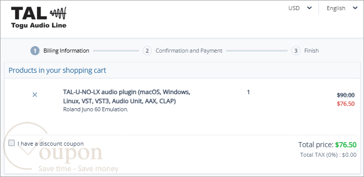 Tal U No Lx Coupon Code