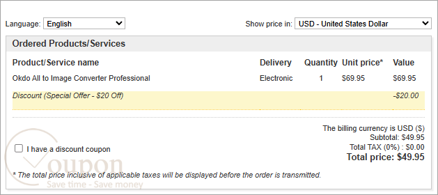 Okdo All To Image Converter Professional Coupon Code