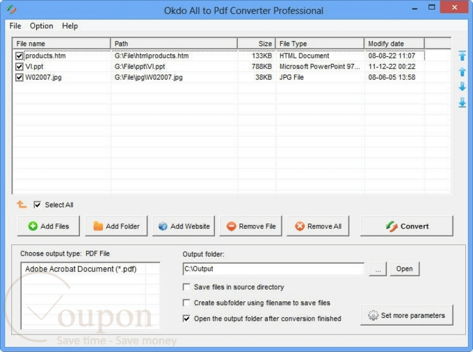 Okdo All To Pdf Converter Professional Screenshot