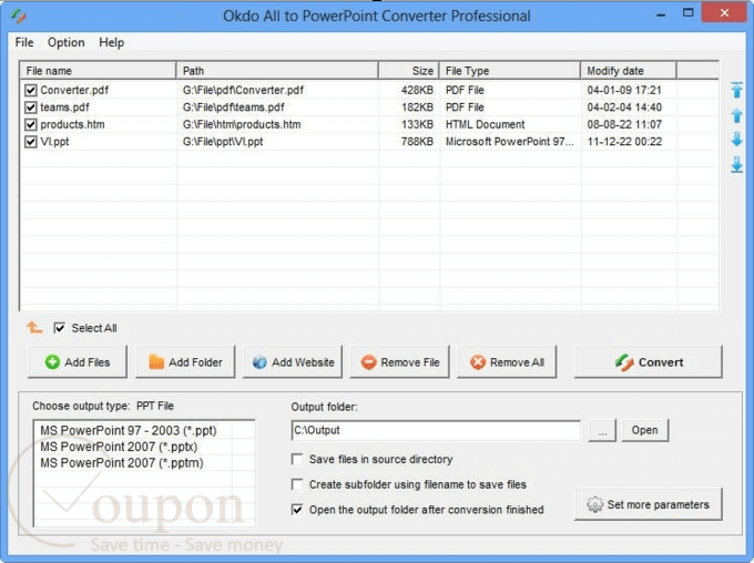 Okdo All To Powerpoint Converter Pro Screenshot