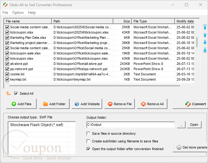 Okdo All To Swf Converter Professional Screenshot