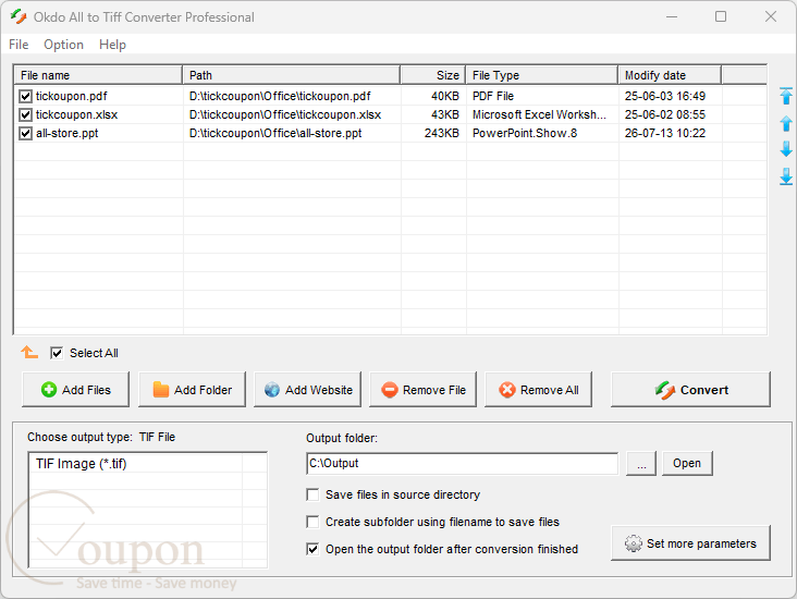 Okdo All To Tiff Converter Professional Screenshot