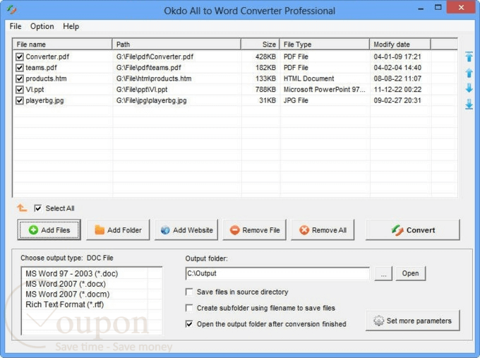 Okdo All To Word Converter Pro Screenshot