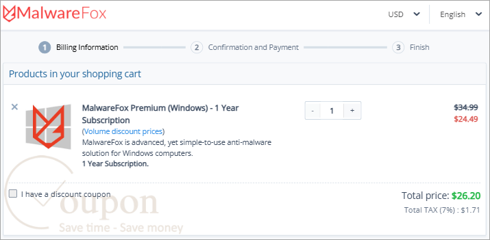 Malwarefox Premium Coupon Code