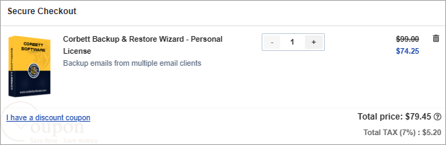 Corbett Backup Restore Wizard Coupon Code