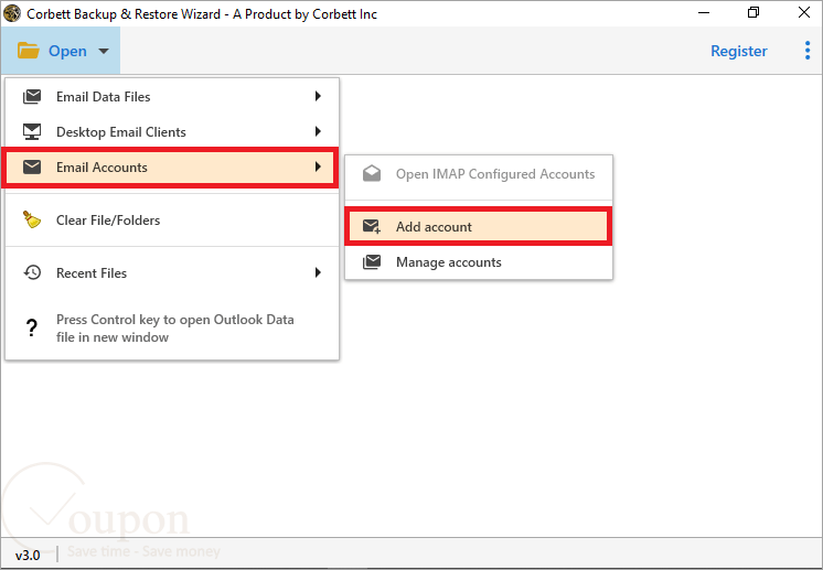 Corbett Backup Restore Wizard Screenshot