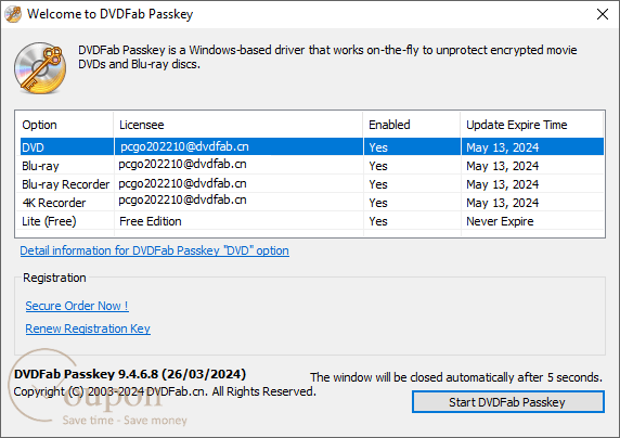 Dvdfab Passkey For 4K Recorder Coupon Code