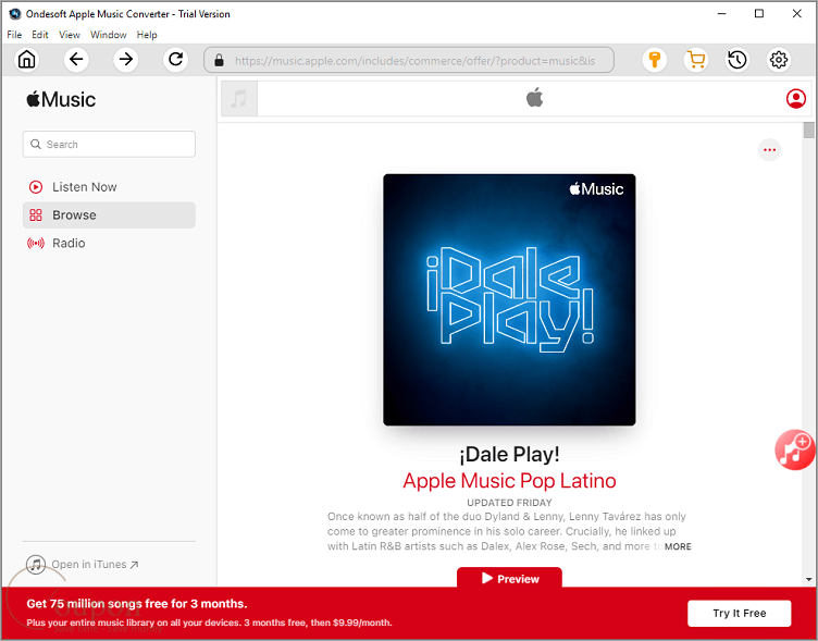 Ondesoft Apple Music Converter Win Screenshot