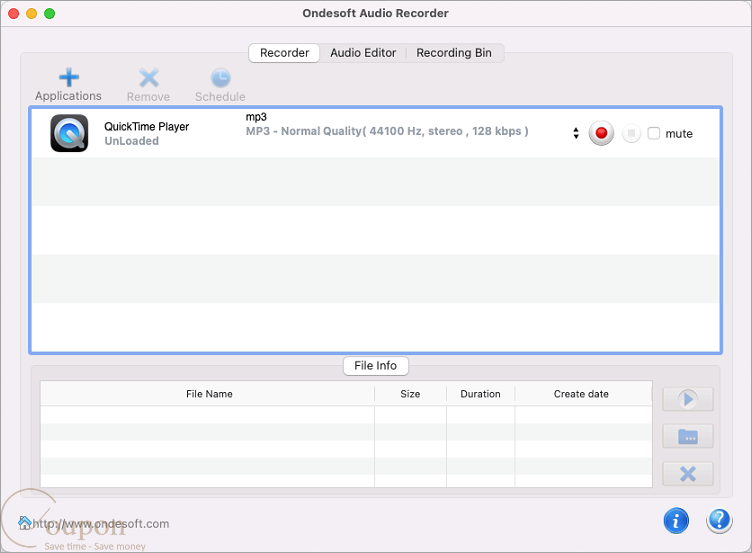 Ondesoft Audio Recorder For Mac Screenshot