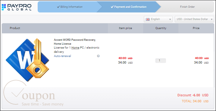 Accent Word Password Recovery Coupon Code