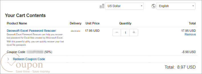 Daossoft Excel Password Rescuer Coupon Code