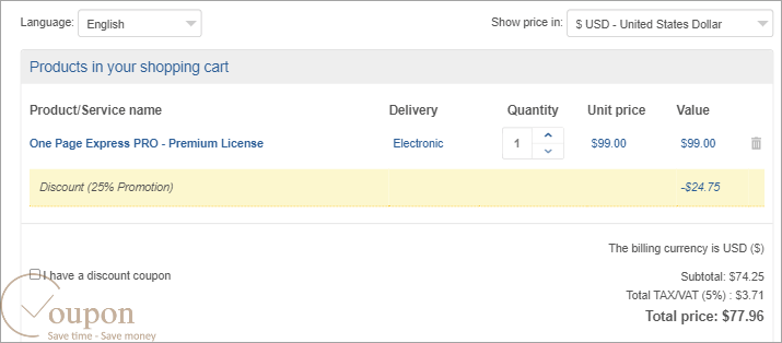 Extend Themes One Page Express Pro Premium Coupon Code