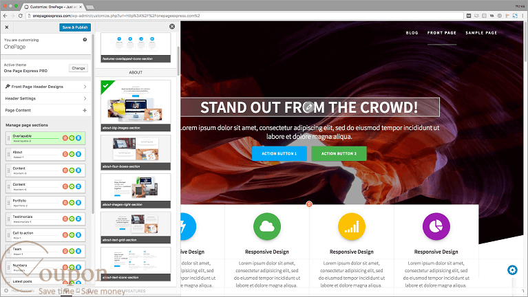 Extend Themes One Page Express Pro Screenshot