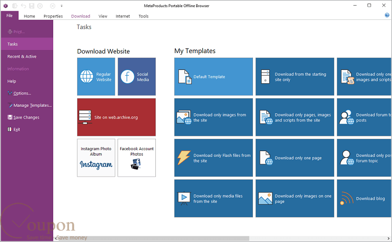 Metaproducts Offline Browser Screenshot