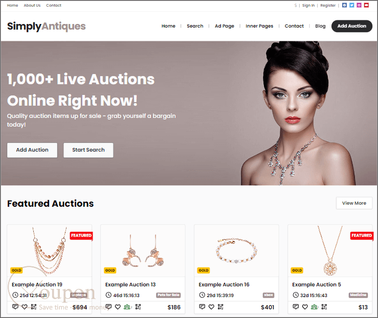 Premiumpress Auction Theme Screenshot