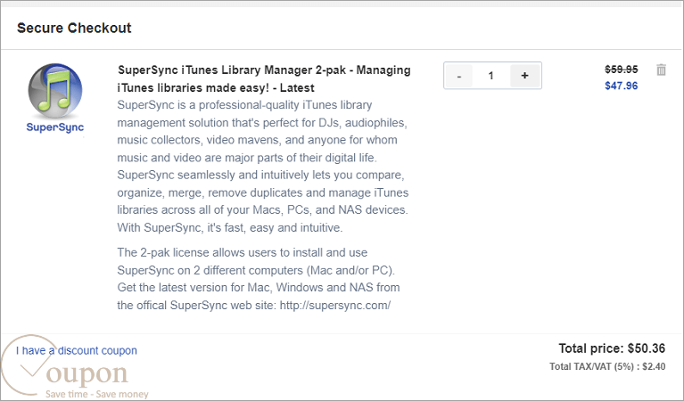 Supersync 2 Pak Coupon Code