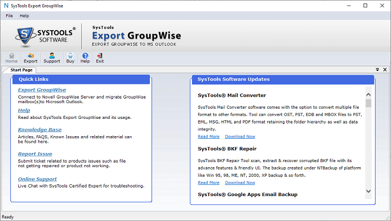 Systools Export Groupwise Screenshot