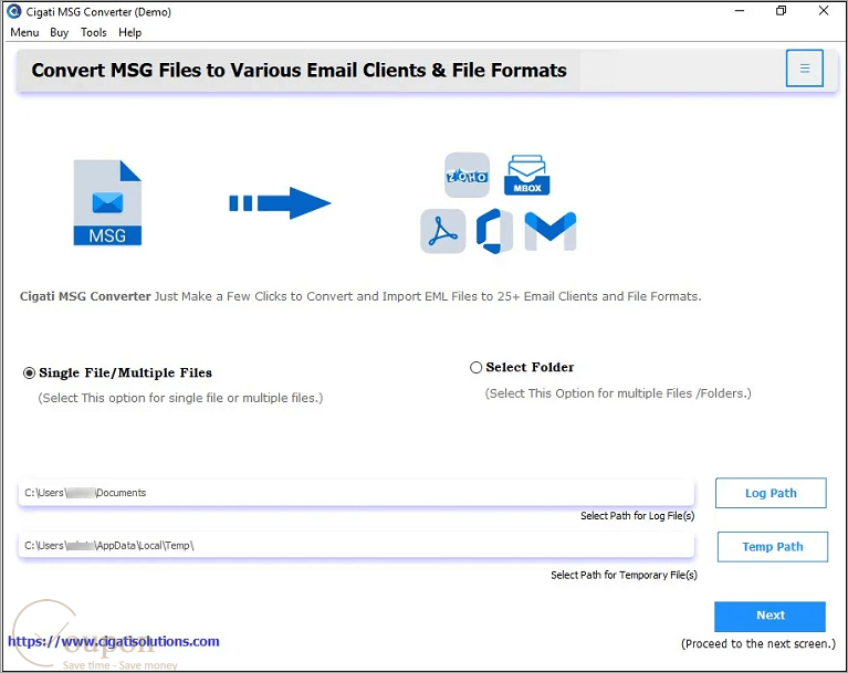 Cigati Msg Converter Screenshot