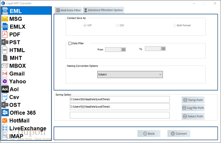 Cigati Nsf Converter Screenshot