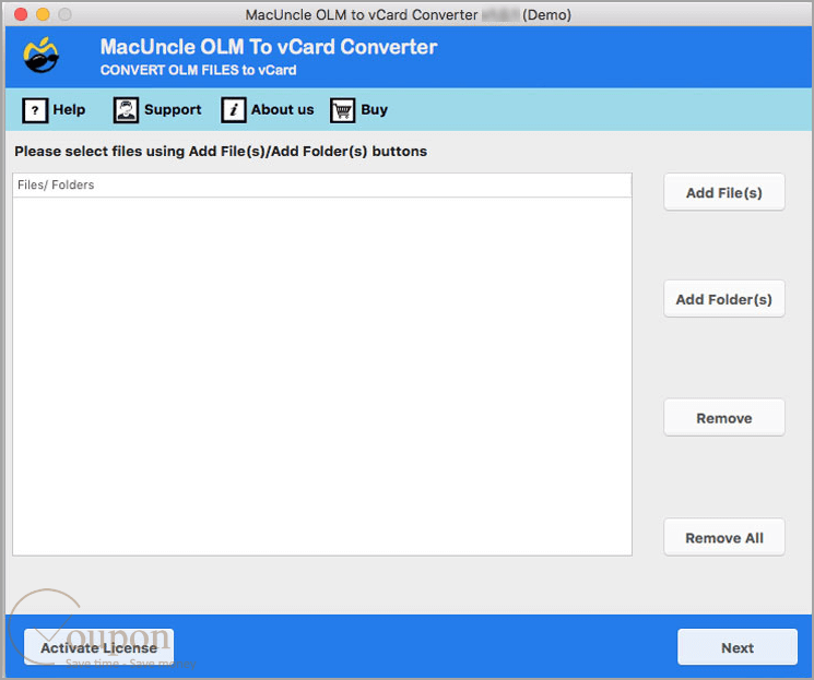 Macuncle Olm To Vcard Converter Screenshot