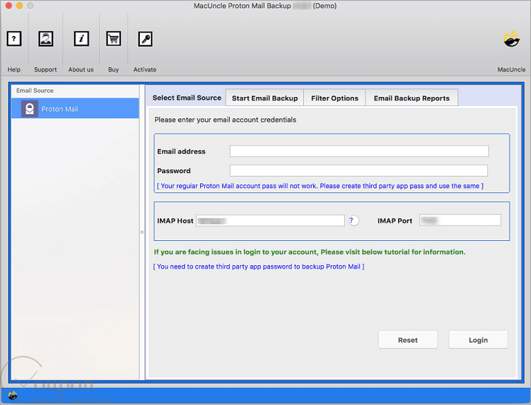 Macuncle Protonmail Backup Screenshot
