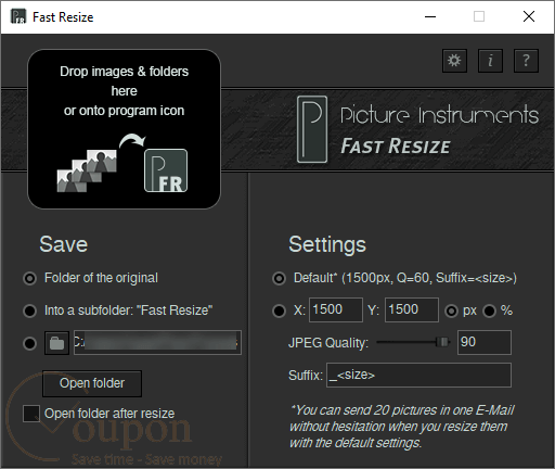 Picture Instruments Fast Resize Screenshot