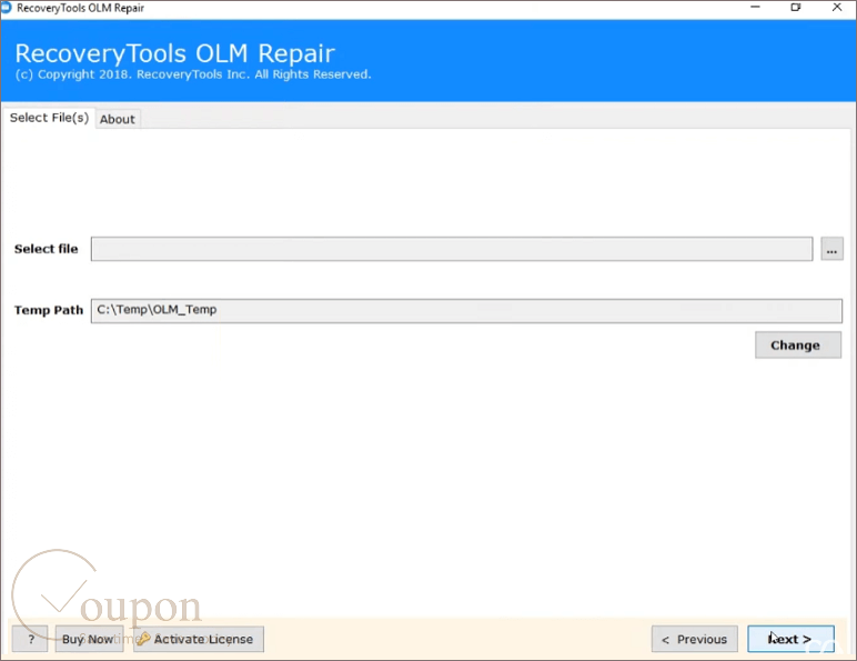 Recoverytools Olm Repair Screenshot