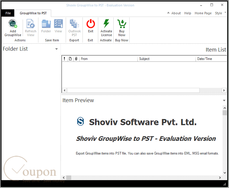 Shoviv Groupwise To Outlook Screenshot
