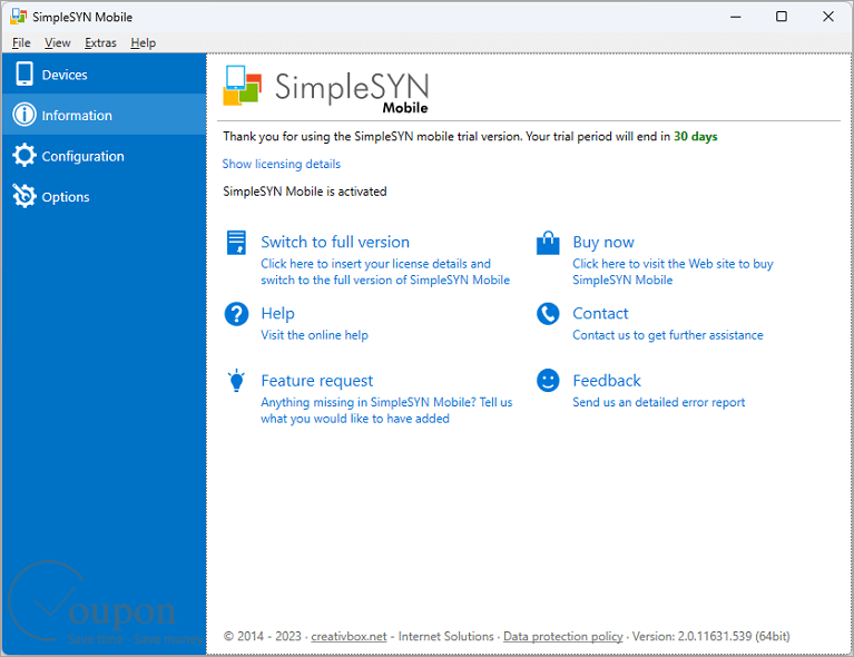 Simplesyn Mobile Screenshot