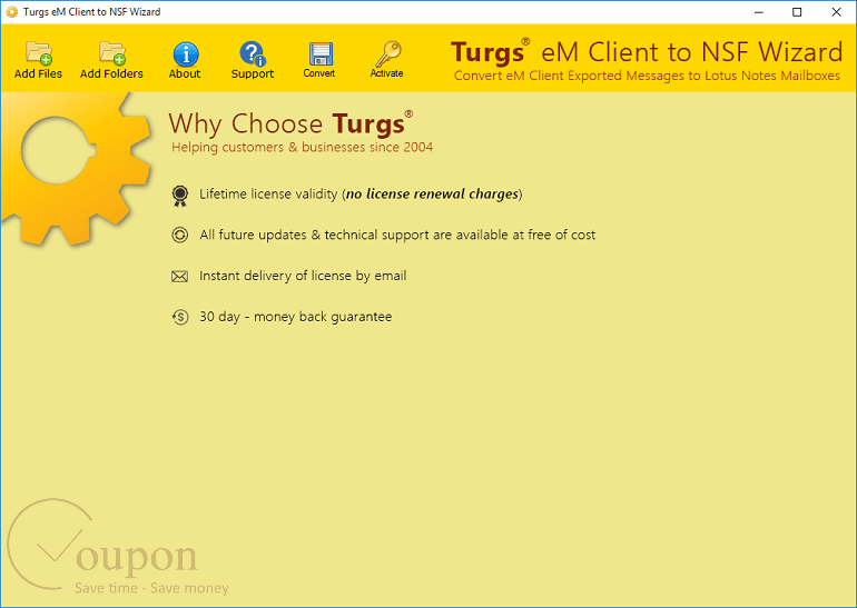 Turgs Em Client To Nsf Wizard Screenshot