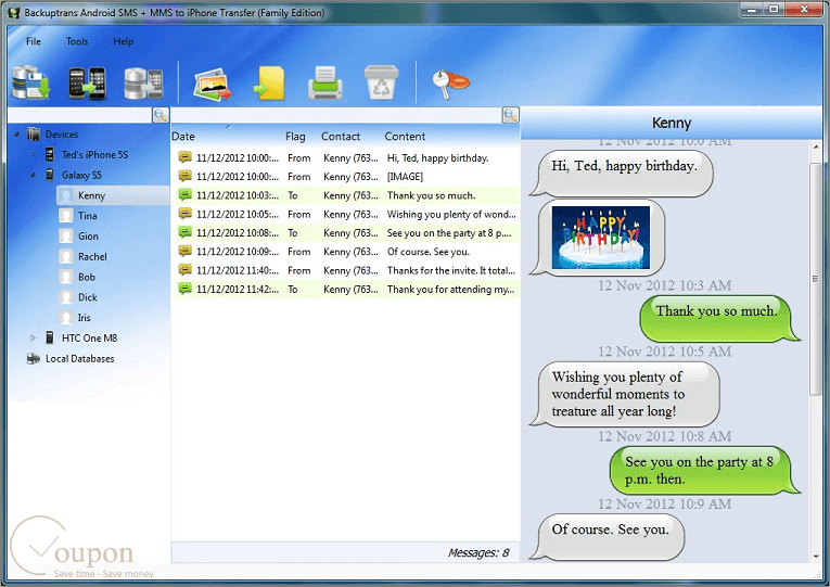 Backuptrans Android Sms Mms To Iphone Transfer Screenshot
